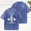 Jesus The Ultimate Deadlifter Christian Washed T-Shirt