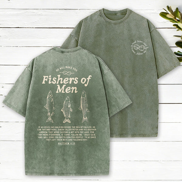 Fishers Of Men Christian Washed T-Shirt