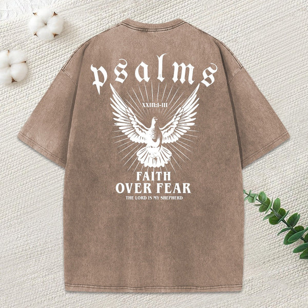Faith Over Fear Christian Washed T-Shirt
