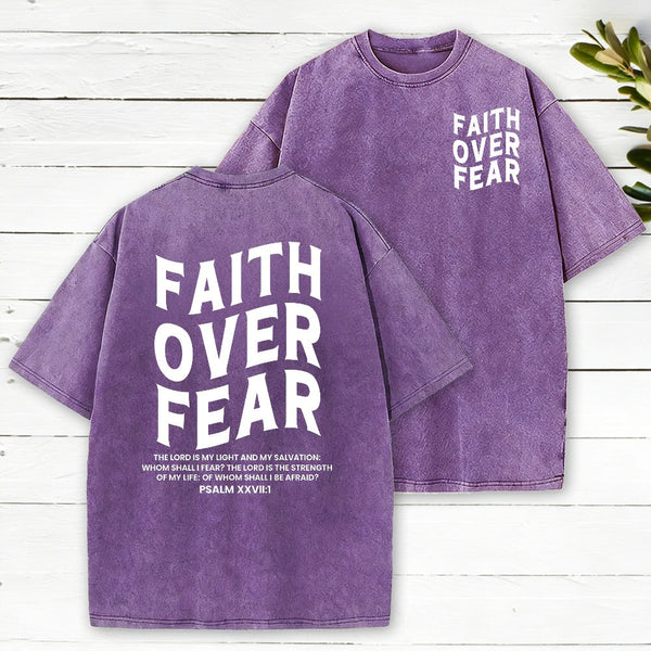 Faith Over Fear Unisex Christian Washed T-Shirt