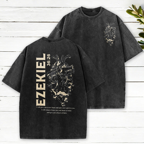 I Will Give You A New Heart And Put A New Spirit Christian Washed T-Shirt