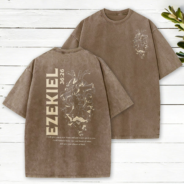 I Will Give You A New Heart And Put A New Spirit Christian Washed T-Shirt