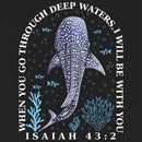 When You Go Through Deep Waters Whale Christian Washed T-Shirt