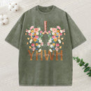 YHWH Floral Christian Washed T-Shirt