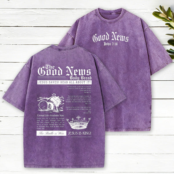 The Good News Christian Washed T-Shirt