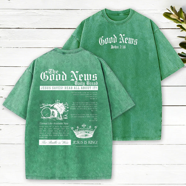 The Good News Christian Washed T-Shirt