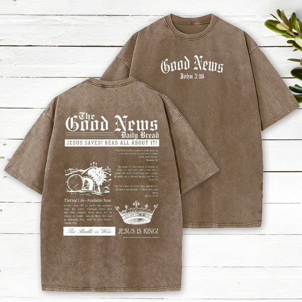 The Good News Christian Washed T-Shirt