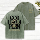 God Has A Plan Christian Washed T-Shirt