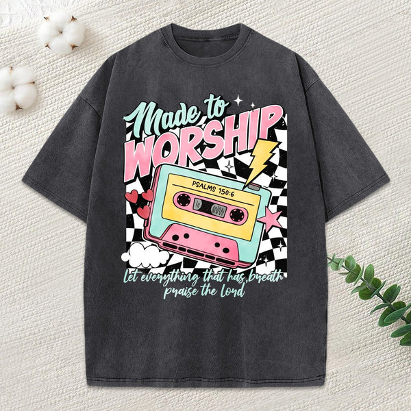 Made To Worship Christian Washed T-Shirt