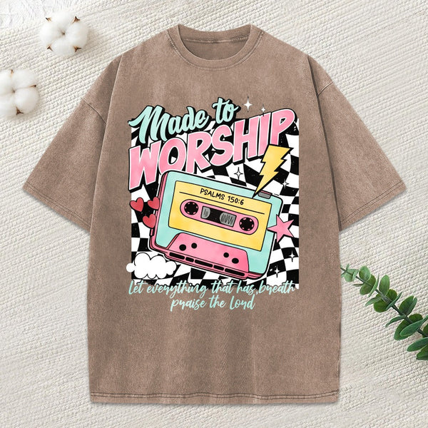 Made To Worship Christian Washed T-Shirt