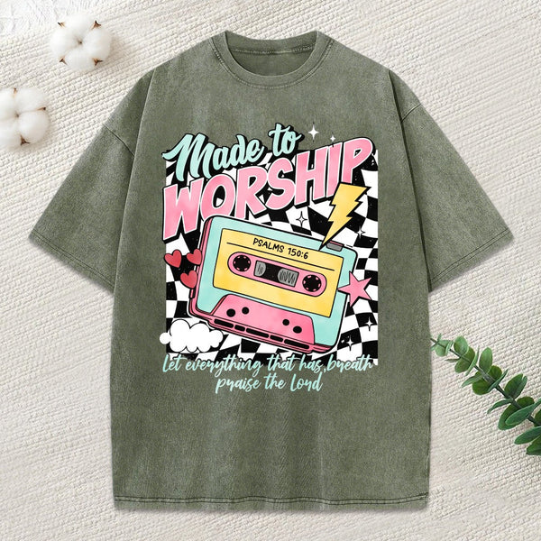 Made To Worship Christian Washed T-Shirt