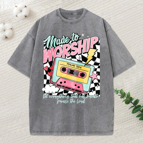 Made To Worship Christian Washed T-Shirt