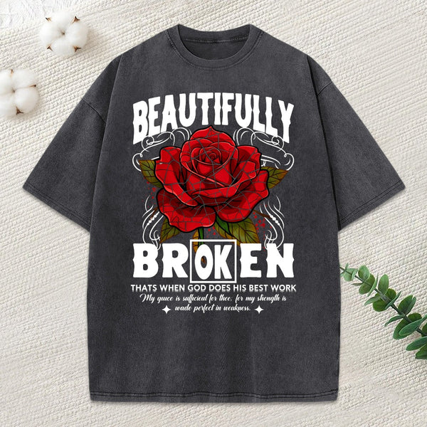Beautifully Broken Christian Washed T-Shirt