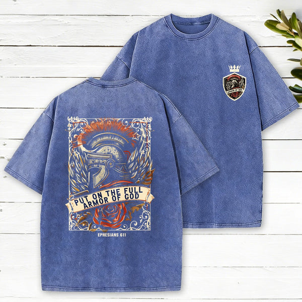 Armor Of God Christian Washed T-Shirt