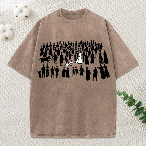 By His Wounds Christian Washed T-Shirt