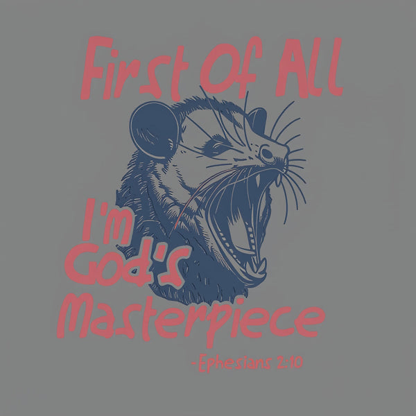 First Of All I'm God's Masterpiece Christian Washed T-Shirt