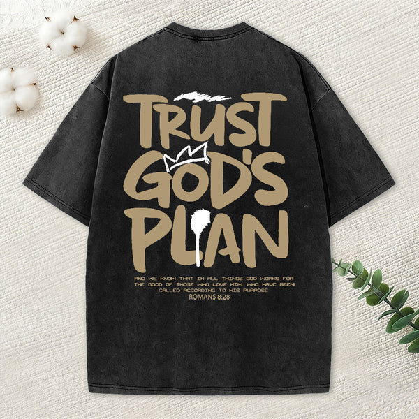Trust God's Plan Christian Washed T-Shirt