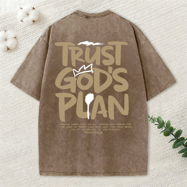 Trust God's Plan Christian Washed T-Shirt