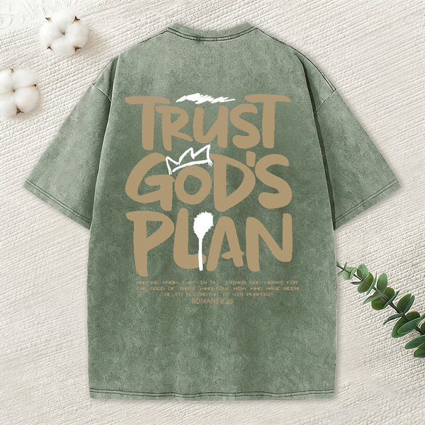 Trust God's Plan Christian Washed T-Shirt