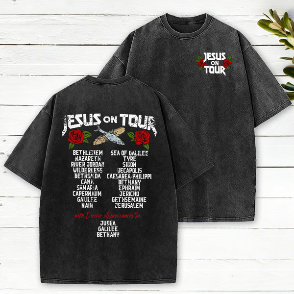 Jesus On Tour Christian Washed T-Shirt