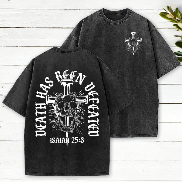 Death Has Been Defeated Christian Washed T-Shirt