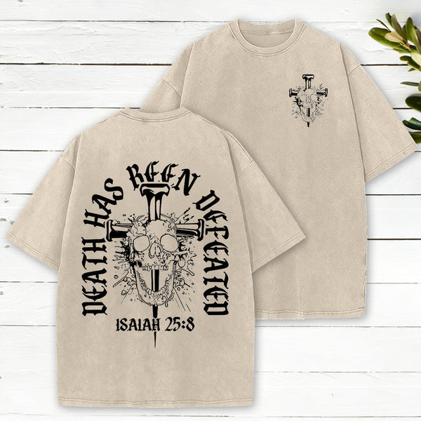 Death Has Been Defeated Christian Washed T-Shirt