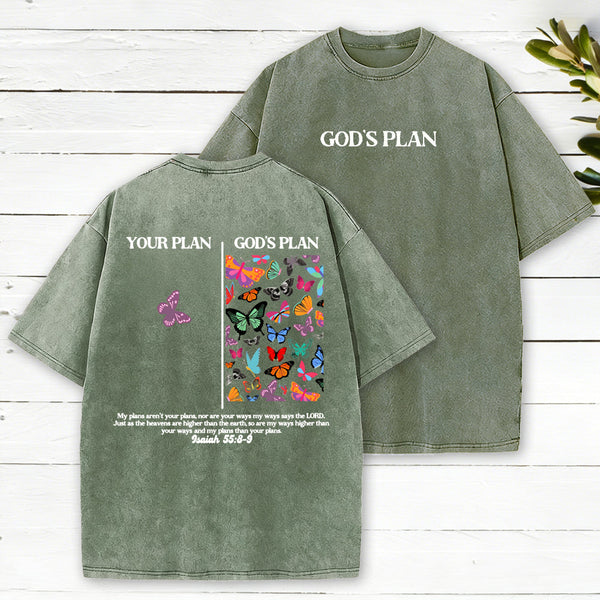 Your Plan And God's Plan Christian Washed T-Shirt