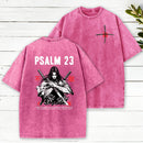 Psalm 23 Fear No Evil Aesthetic Mens Christian Washed T-Shirt