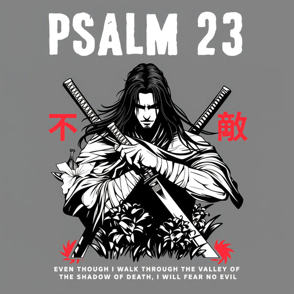 Psalm 23 Fear No Evil Aesthetic Mens Christian Washed T-Shirt