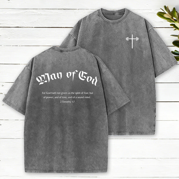 Man of God Christian Washed T-Shirt