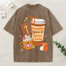 Pumpkin Spice And Jesus Christ Christian Washed T-Shirt