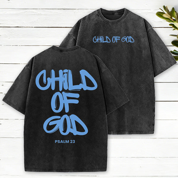 Child Of God Christian Graffiti Washed T-Shirt