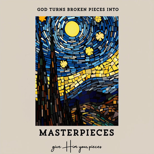 God Turns Broken Pieces Into Masterpieces Christian Washed T-Shirt