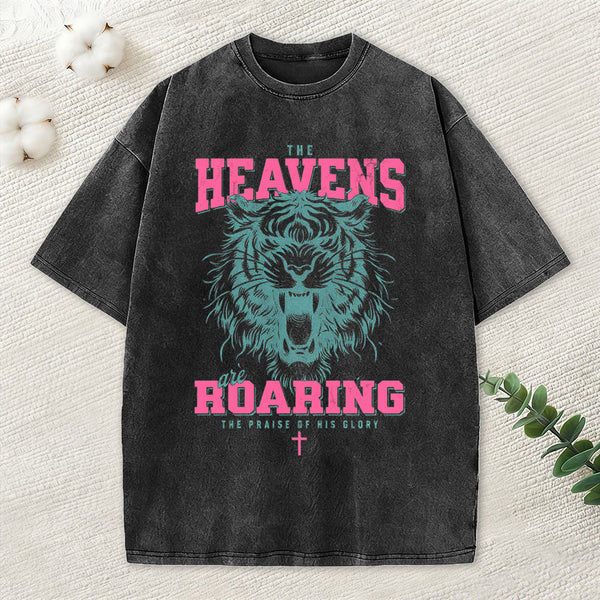 The Heavens Are Roaring Christian Washed T-Shirt