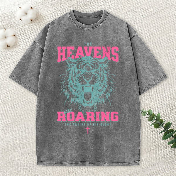 The Heavens Are Roaring Christian Washed T-Shirt