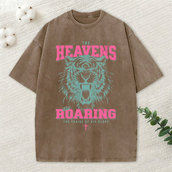 The Heavens Are Roaring Christian Washed T-Shirt