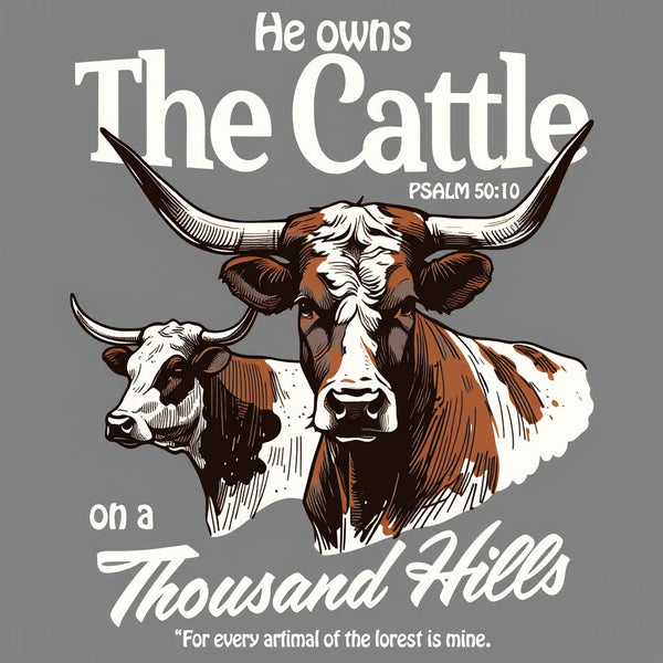 He Owns The Cattle On A Thousand Hills Christian Washed T-Shirt