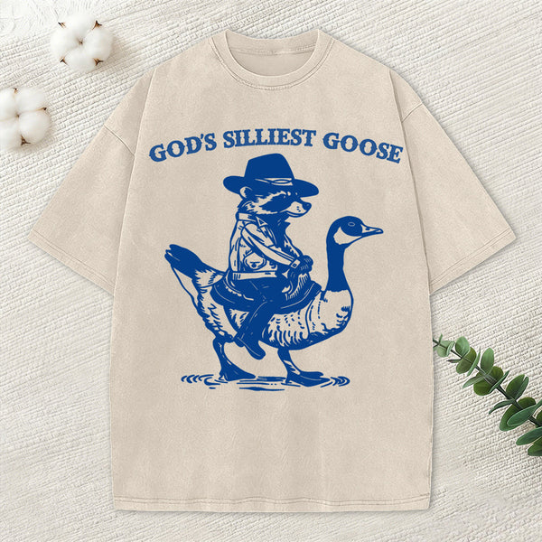God's Silliest Goose Christian Washed T-Shirt