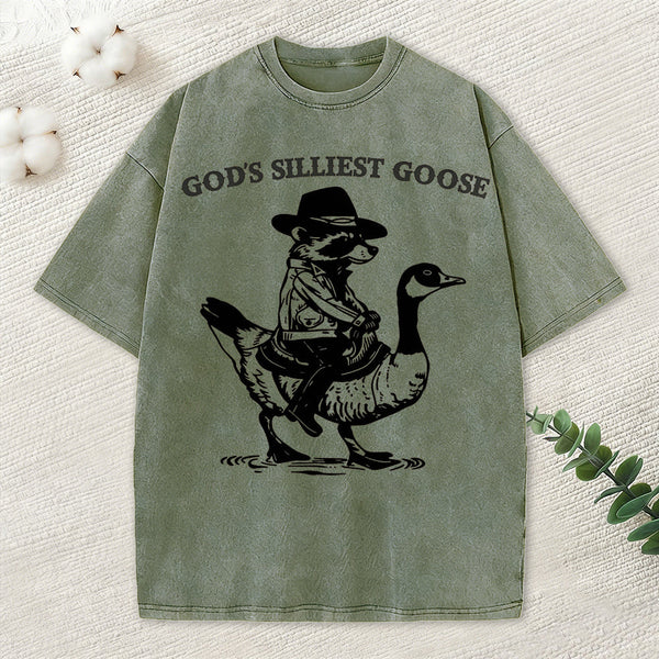 God's Silliest Goose Christian Washed T-Shirt