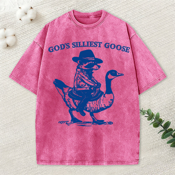 God's Silliest Goose Christian Washed T-Shirt