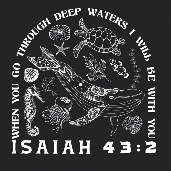 When You Go Through Deep Waters Christian Washed T-Shirt