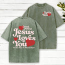 Good News Jesus Loves You Chrsitian Washed T-Shirt