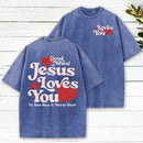 Good News Jesus Loves You Chrsitian Washed T-Shirt