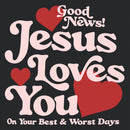 Good News Jesus Loves You Chrsitian Washed T-Shirt