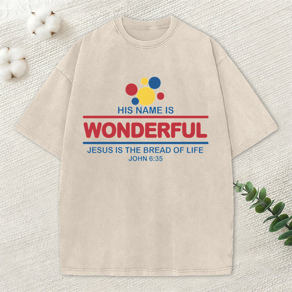 Jesus Is The Bread Of Life Christian Washed T-Shirt