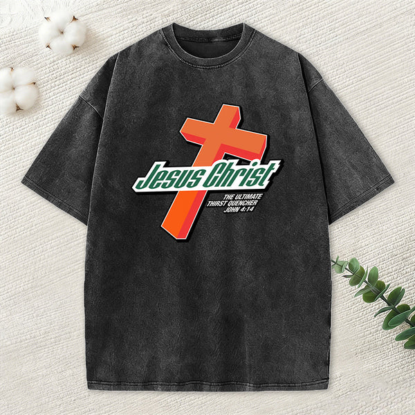 Jesus Christ Cross Christian Washed T-Shirt