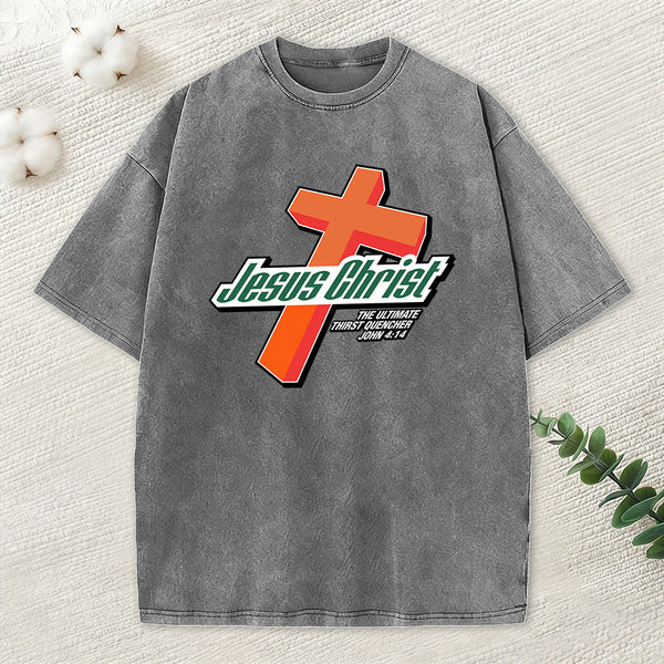 Jesus Christ Cross Christian Washed T-Shirt