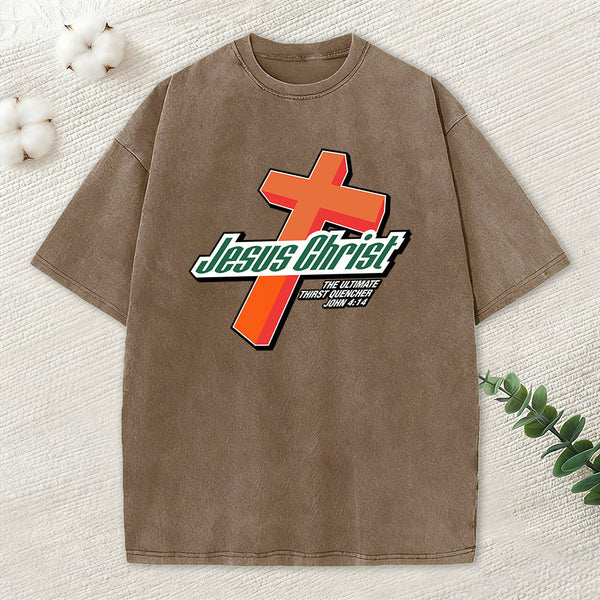 Jesus Christ Cross Christian Washed T-Shirt