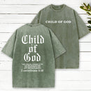 Child Of God Christian Gothic Script Washed T-Shirt