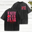 Faith Over Fear Christian Washed T-Shirt